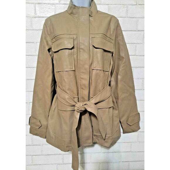 A New Day Jacket Women's Size Small Frontier Brown Faux Leather Vegan NWT - Picture 1 of 5